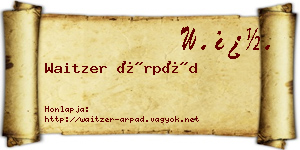 Waitzer Árpád névjegykártya